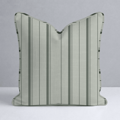 The Silk Garden Sage Stripes Throw Pillow - Lemon Park