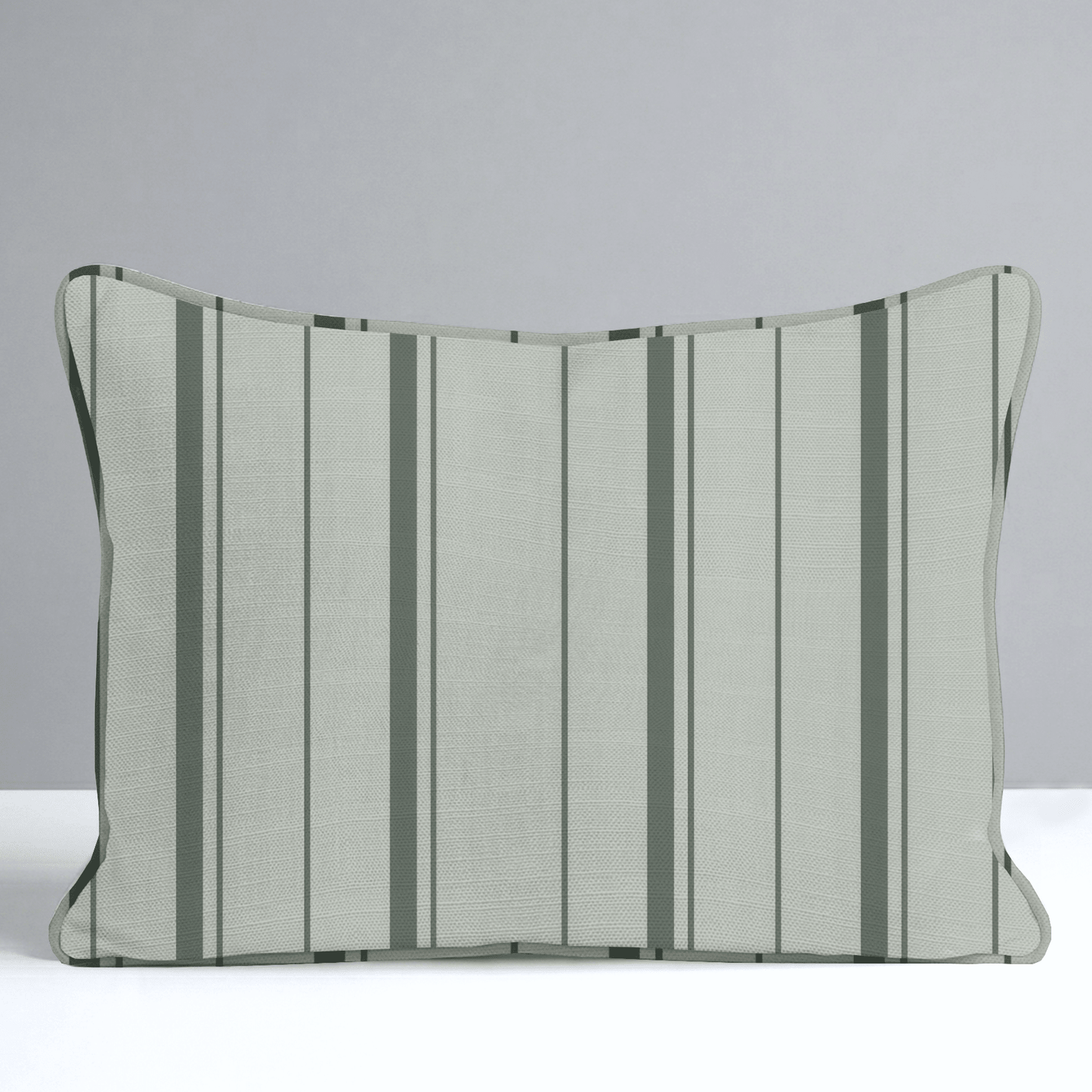 The Silk Garden Sage Stripes Throw Pillow - Lemon Park