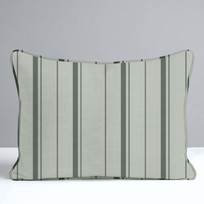 The Silk Garden Sage Stripes Throw Pillow - Lemon Park