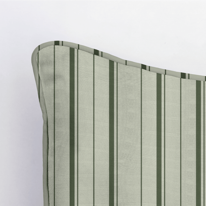 The Silk Garden Sage Stripes Throw Pillow